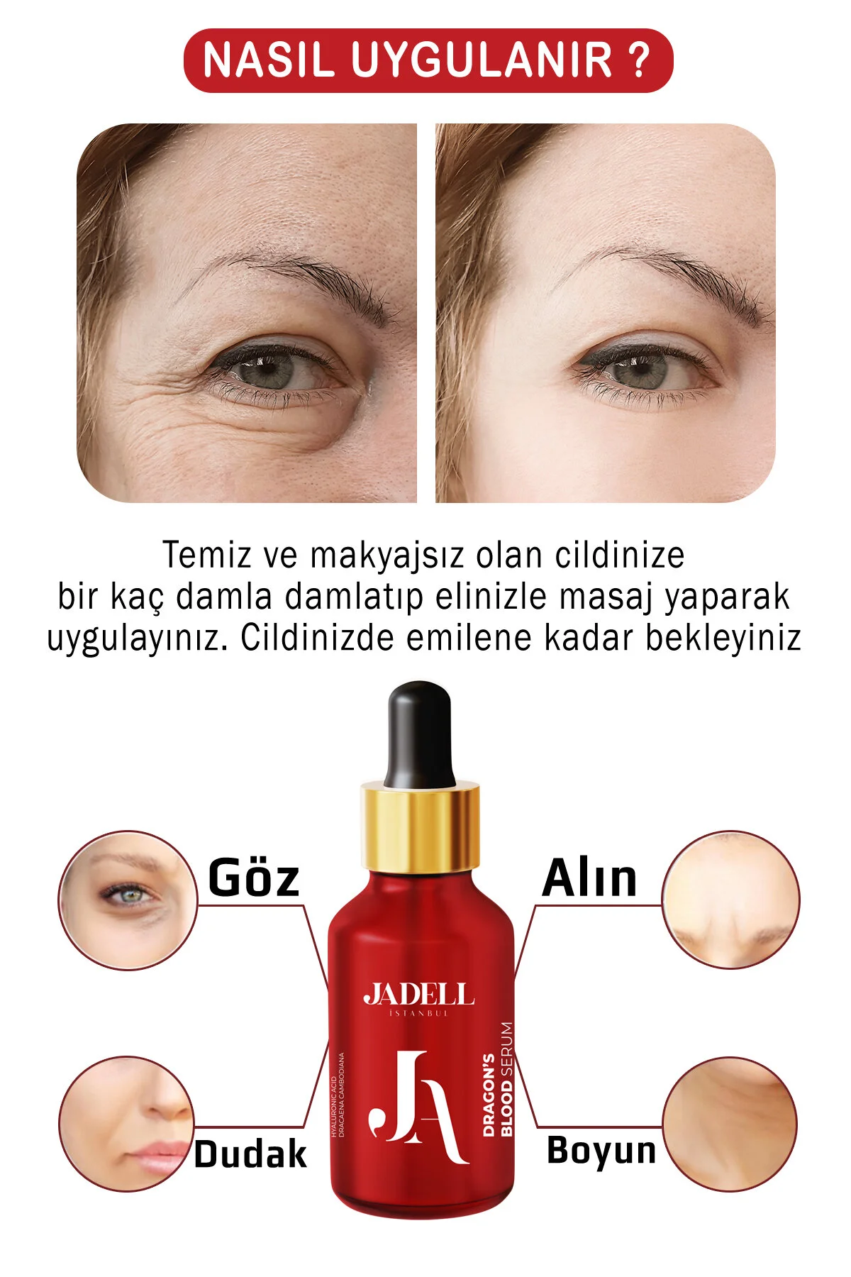 Jadell Dragon Botox Yüz Serumu 30 ml | Kırışıklık ve Sarkma Karşıtı Anlık Lifting - Görsel 6