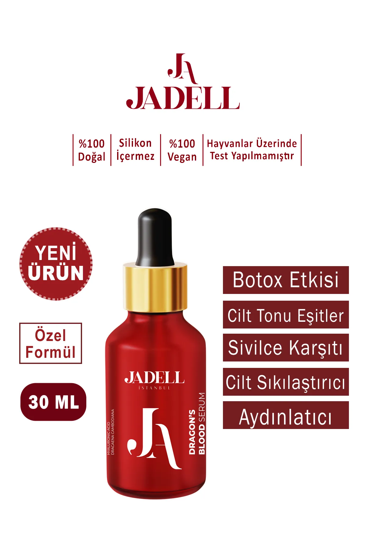 Jadell Dragon Botox Yüz Serumu 30 ml | Kırışıklık ve Sarkma Karşıtı Anlık Lifting - Görsel 2