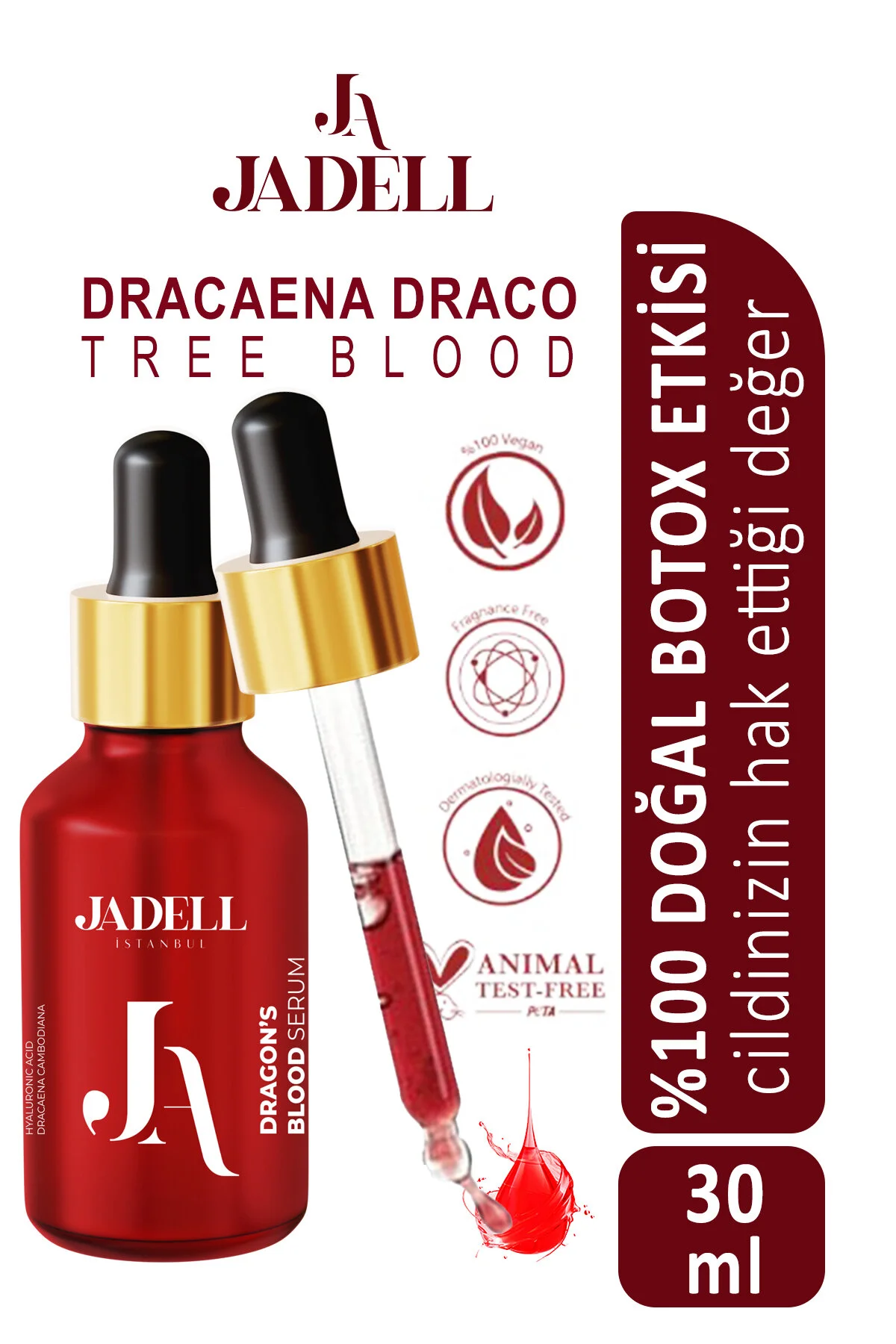 Jadell Dragon Botox Yüz Serumu 30 ml | Kırışıklık ve Sarkma Karşıtı Anlık Lifting - Görsel 3