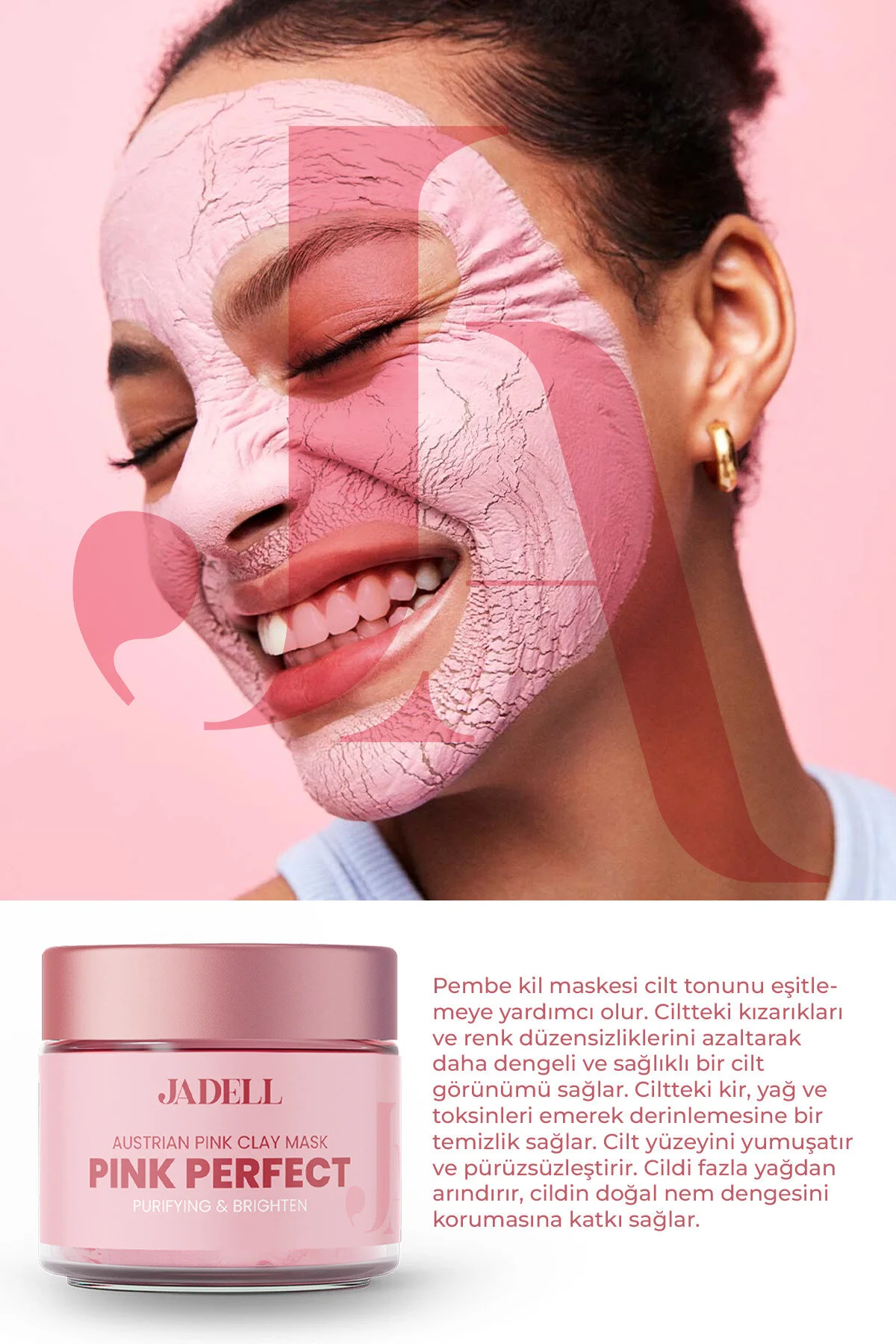 Jadell Pembe Kil Maskesi 100 ml | Siyah Nokta Karşıtı ve Gözenek Arındırıcı - Görsel 3