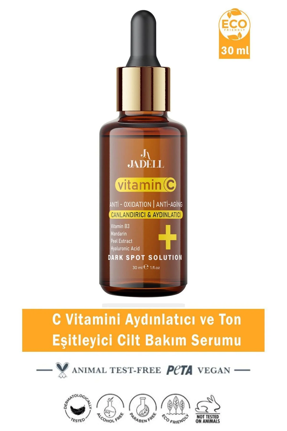 Jadell Vitamin C Serumu 30 ml | Leke Açıcı Parlaklık ve Ton Eşitleme - Görsel 6