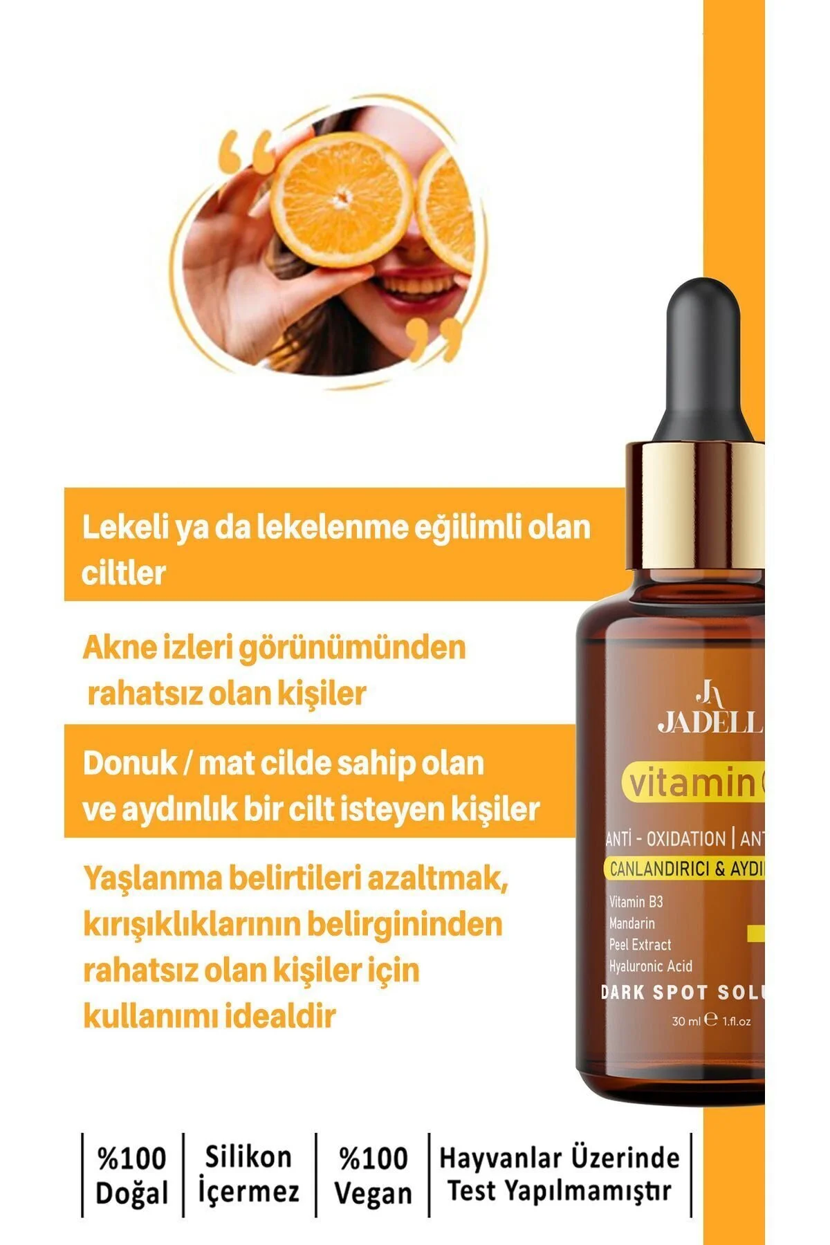 Jadell Vitamin C Serumu 30 ml | Leke Açıcı Parlaklık ve Ton Eşitleme - Görsel 5