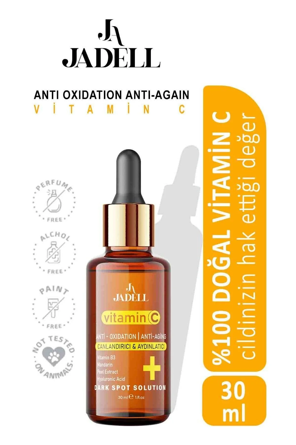 Jadell Vitamin C Serumu 30 ml | Leke Açıcı Parlaklık ve Ton Eşitleme - Görsel 3