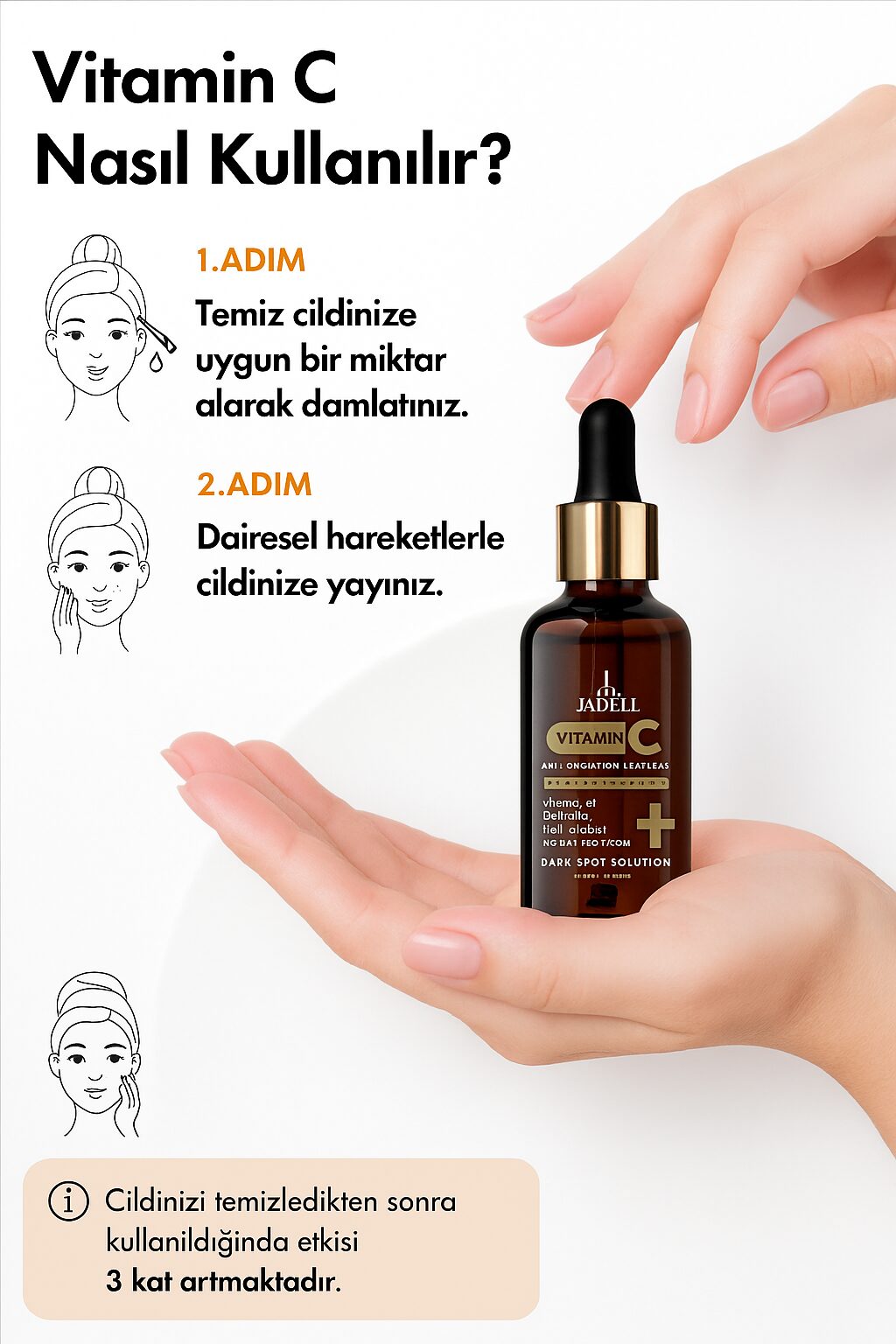 Jadell Vitamin C Serumu 30 ml | Leke Açıcı Parlaklık ve Ton Eşitleme - Görsel 10