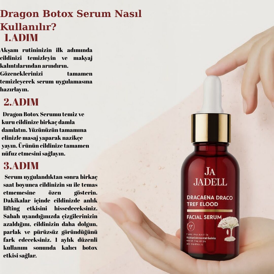Jadell Dragon Botox Yüz Serumu 30 ml | Kırışıklık ve Sarkma Karşıtı Anlık Lifting - Görsel 10