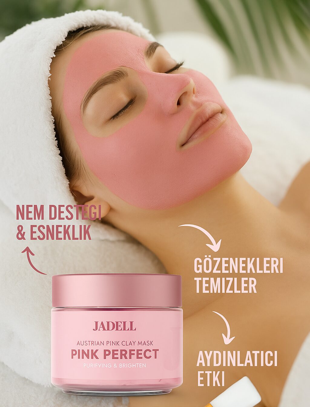 Jadell Pembe Kil Maskesi 100 ml | Siyah Nokta Karşıtı ve Gözenek Arındırıcı - Görsel 5